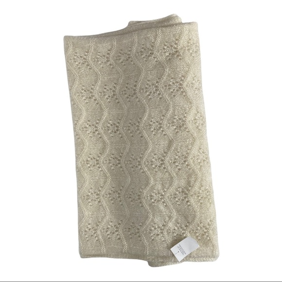 Ann Taylor Loft Cream/Gold Mohair/Wool Blend Scarf - Picture 3 of 3